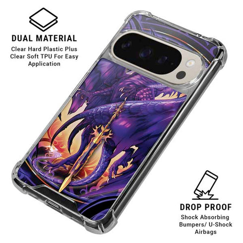 Dragonblade Netherblade Purple by Ruth Thompson Pixel 9/9 Pro Clear Case